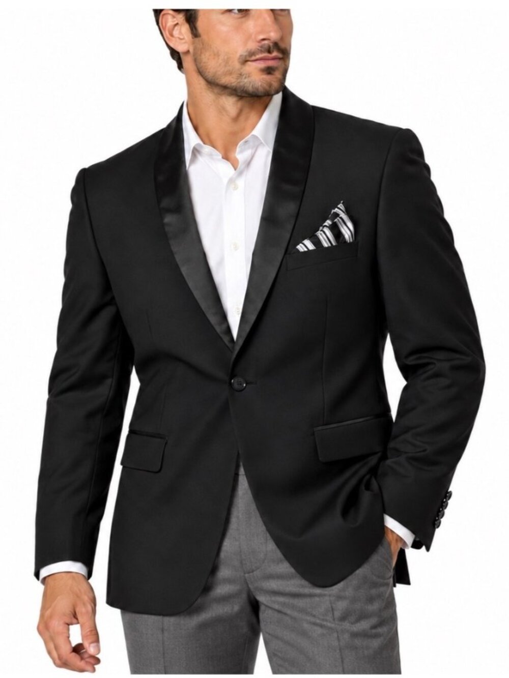 Lorenzo Bruno Jacket Mens 34R Black Tuxedo Gatsby Dandy Derby Evening Wedding